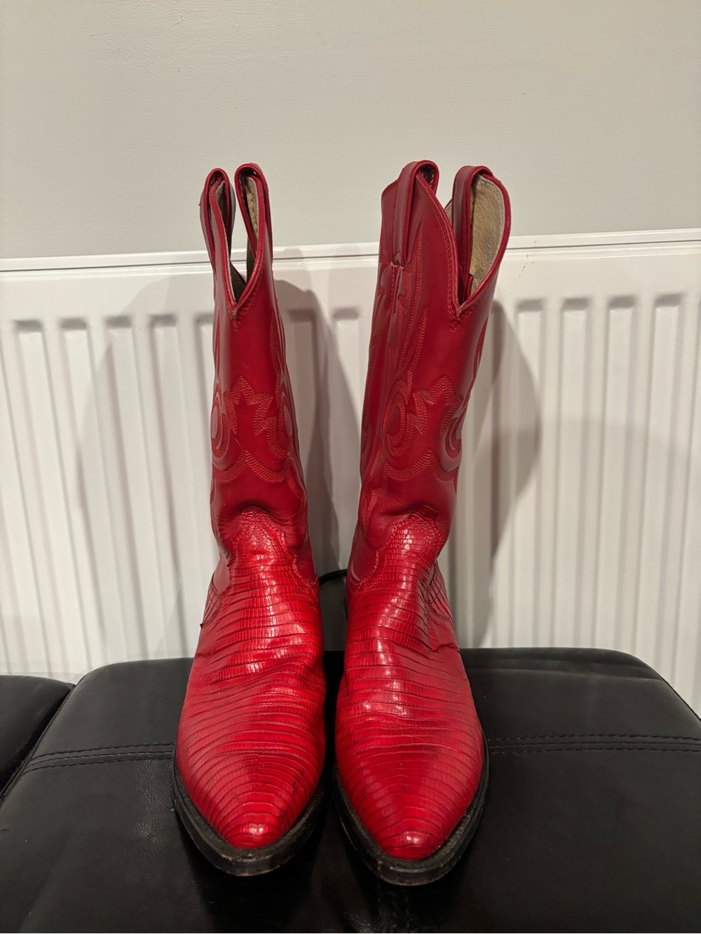 Justin Boots Red Leather Western Cowboy Boots